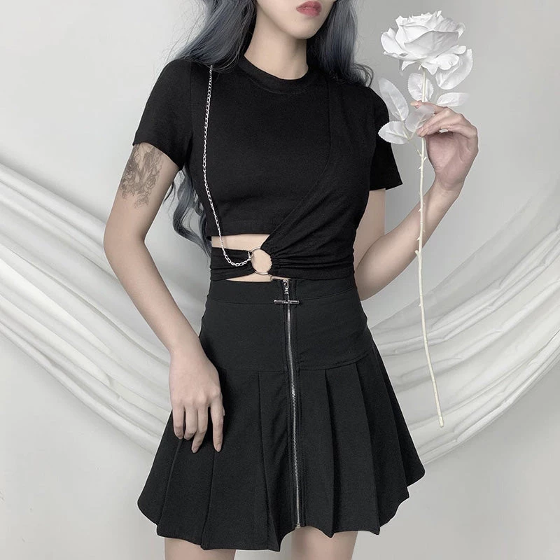 ALTERBABE CLOTHING Wrap Chain Crop Top