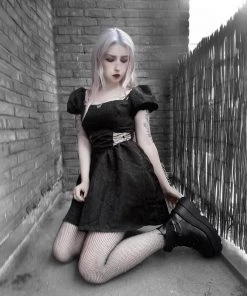 ALTERBABE Wicked Butterfly Puff Sleeve Dress NEW