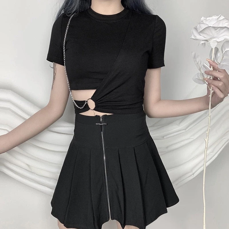 ALTERBABE CLOTHING Wrap Chain Crop Top