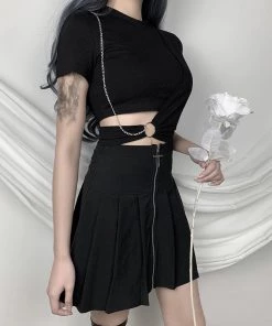 ALTERBABE CLOTHING Wrap Chain Crop Top