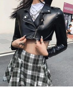 ALTERBABE CLOTHING Classic Crop Moto Jacket