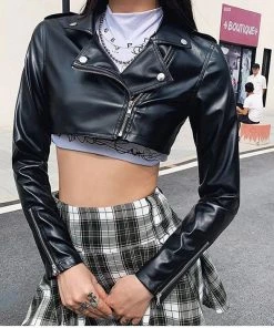 ALTERBABE CLOTHING Classic Crop Moto Jacket