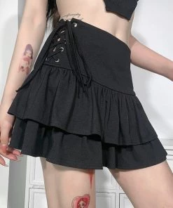 ALTERBABE Dark Soul Lace Up Skirt