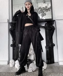 ALTERBABE CLOTHING Black Dragon Cargo Sweatpants