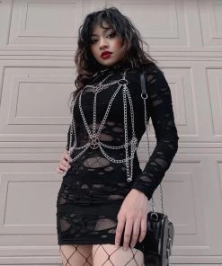 ALTERBABE Live To Die Distressed Dress CLOTHING