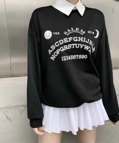 ALTERBABE CLOTHING Ouija Board Collared Sweatshirt
