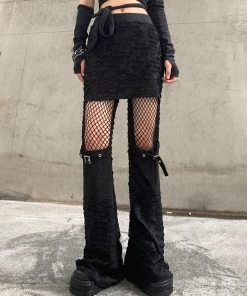 ALTERBABE Live Fast Distressed Skirt Pants NEW