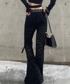 ALTERBABE Live Fast Distressed Skirt Pants NEW