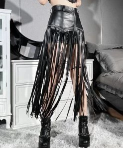 ALTERBABE Root Of Evil Fringe Skirt