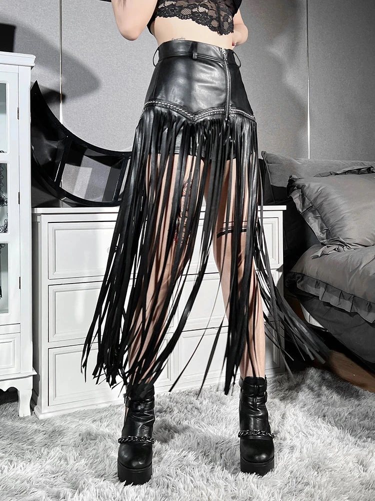 ALTERBABE Root Of Evil Fringe Skirt