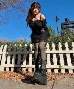 ALTERBABE Stomper Buckle Platform Boots FOOTWEAR