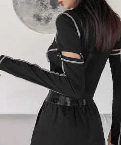 ALTERBABE CLOTHING Cut Out Pierced Top