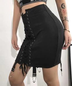 ALTERBABE Stitched Up Mini Skirt