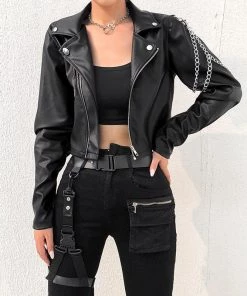 ALTERBABE Chained Moto Jacket