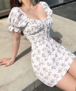 ALTERBABE CLOTHING Floral Puff Sleeve Dress