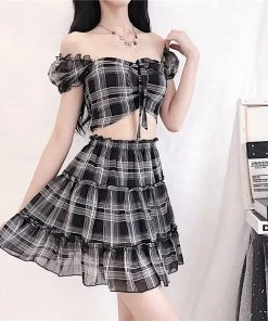 ALTERBABE Didn't Do It Plaid Set