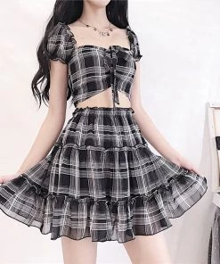 ALTERBABE Didn't Do It Plaid Set