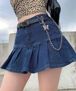 ALTERBABE Trendsetter Denim Pleated Skort CLOTHING
