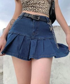 ALTERBABE Trendsetter Denim Pleated Skort CLOTHING