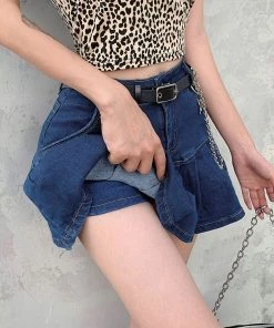 ALTERBABE Trendsetter Denim Pleated Skort CLOTHING