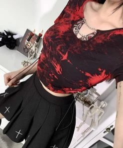 ALTERBABE CLOTHING Bloody Tie Dye Ruched Top