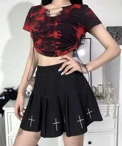 ALTERBABE CLOTHING Bloody Tie Dye Ruched Top