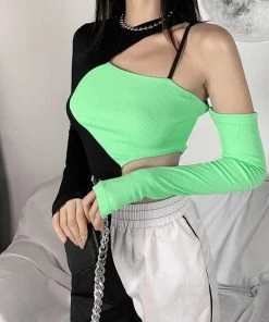 ALTERBABE CLOTHING Abstract Two-Tone Top