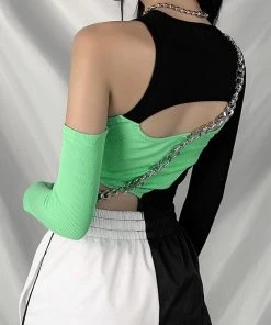 ALTERBABE CLOTHING Abstract Two-Tone Top