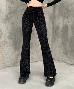 ALTERBABE Filigree Velvet Flare Pants