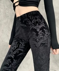 ALTERBABE Filigree Velvet Flare Pants