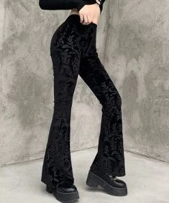ALTERBABE Filigree Velvet Flare Pants