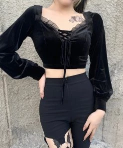 ALTERBABE Mystic Velvet Crop Top