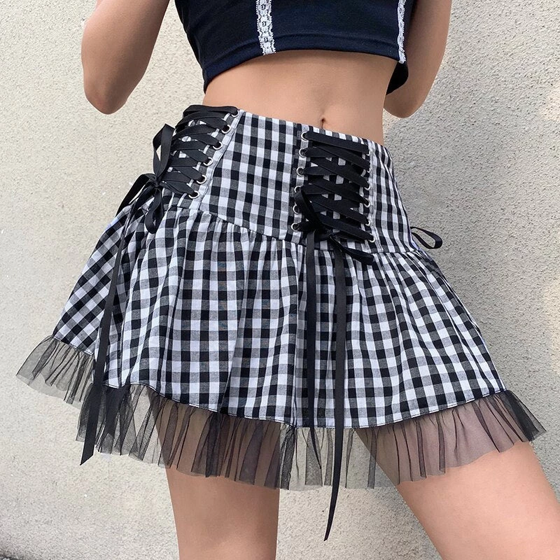 ALTERBABE School Dropout Plaid Skirt