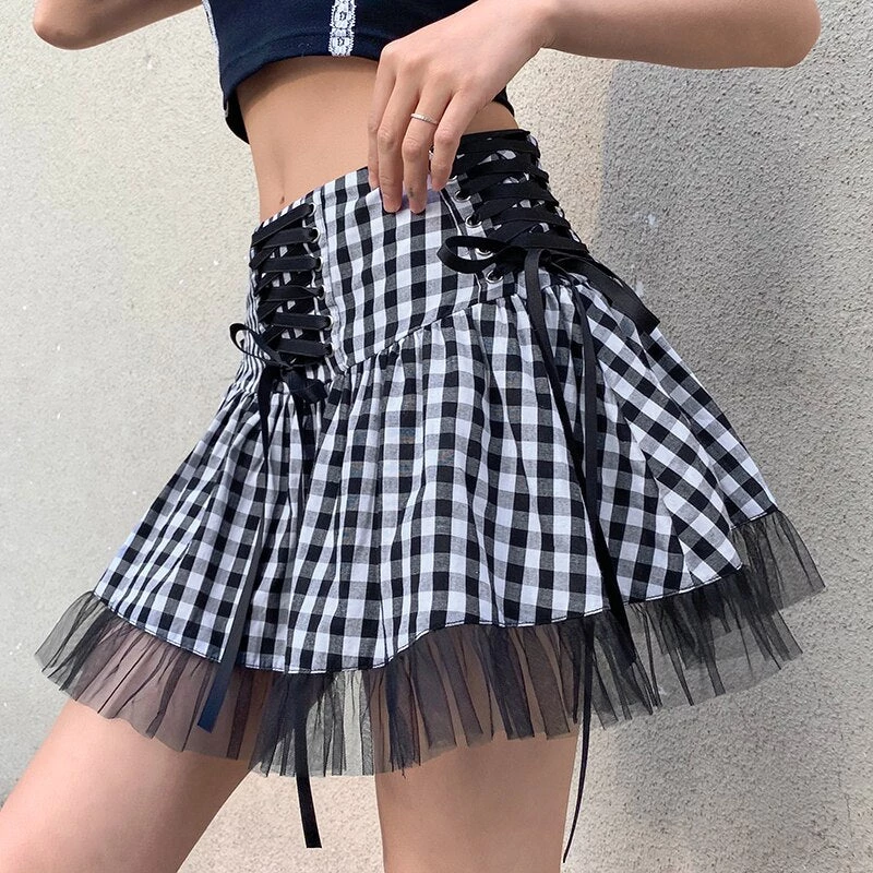 ALTERBABE School Dropout Plaid Skirt