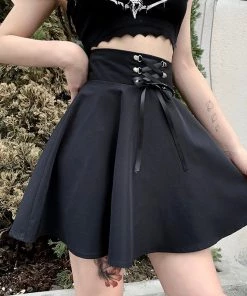 ALTERBABE CLOTHING Obsessed Lace Up Skirt