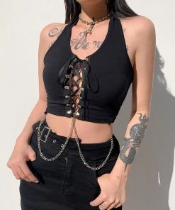 ALTERBABE CLOTHING Hottie Behavior Lace Up Tank