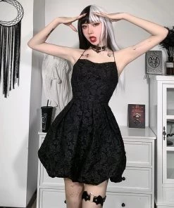 ALTERBABE Textured Floral Puff Dress CLOTHING