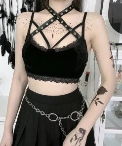 ALTERBABE CLOTHING Criss Cross Crop Top