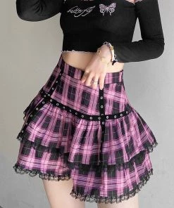 ALTERBABE CLOTHING Breaking Hearts Plaid Skirt