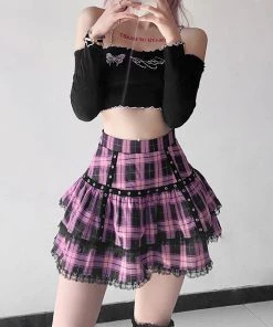 ALTERBABE CLOTHING Breaking Hearts Plaid Skirt