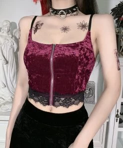 ALTERBABE CLOTHING Romantic Velvet Crop Top