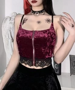 ALTERBABE CLOTHING Romantic Velvet Crop Top