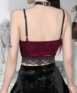 ALTERBABE CLOTHING Romantic Velvet Crop Top