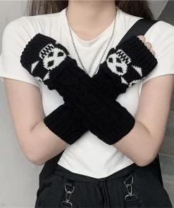 ALTERBABE Deadly Skelly Fingerless Gloves ACCESSORIES