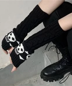 ALTERBABE Deadly Skelly Fingerless Gloves ACCESSORIES