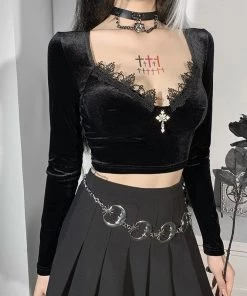 ALTERBABE Under Spell Velvet Top CLOTHING