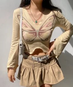 ALTERBABE Social Butterfly Crop Top