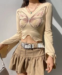 ALTERBABE Social Butterfly Crop Top