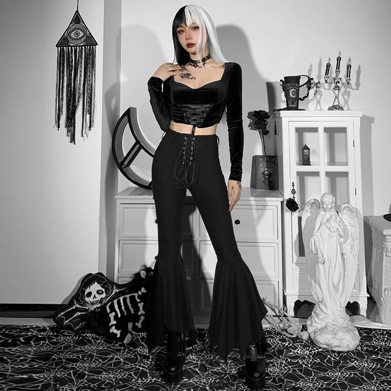 ALTERBABE Shadow Haunt Lace-Up Pants