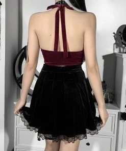 ALTERBABE CLOTHING Love Hate Velvet Corset Top